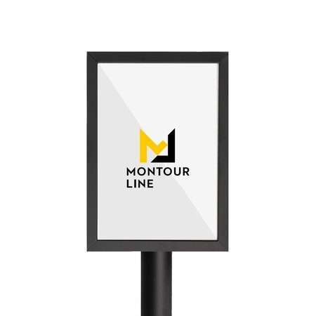 MONTOUR LINE Sign Frame Floor Standing 11 x 14 in. V Black Steel, PLEASE ENTER HERE FS200-1114-V-BK-PLSENTERDBL